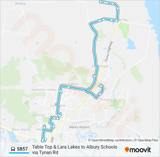 S857 Bus Line Map