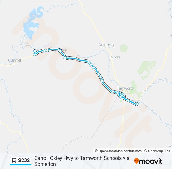 Mapa de S232 de autobús