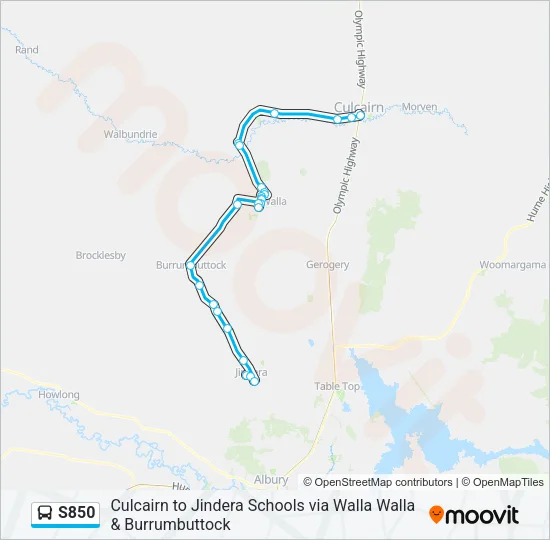 S850 Bus Line Map