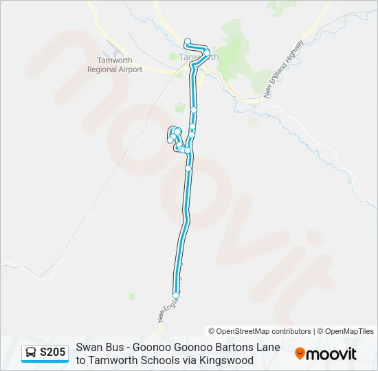 S205 Bus Line Map