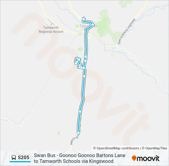 S205 Bus Line Map