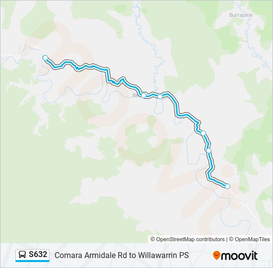 Mapa de S632 de autobús