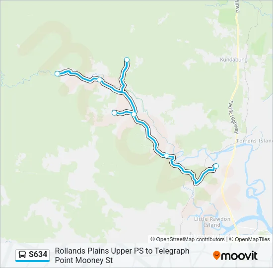 S634 Bus Line Map
