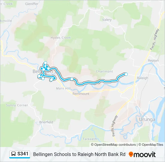 S341 Bus Line Map
