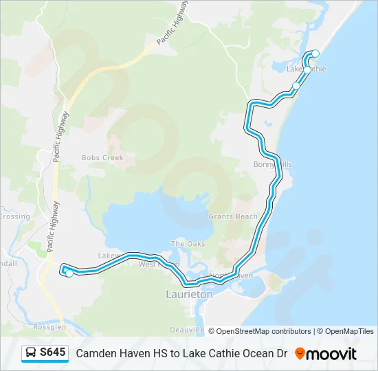 S645 Bus Line Map