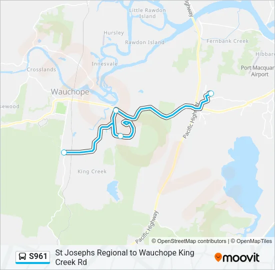S961 Bus Line Map