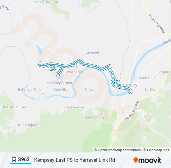 S962 bus Line Map