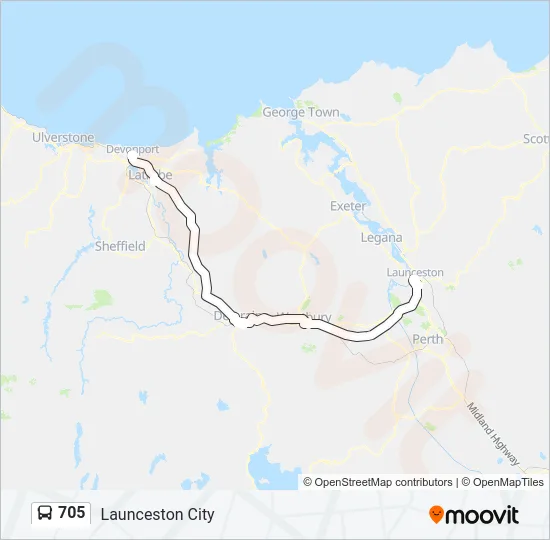 705 Bus Line Map