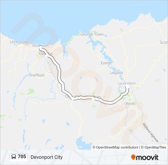 705 Bus Line Map