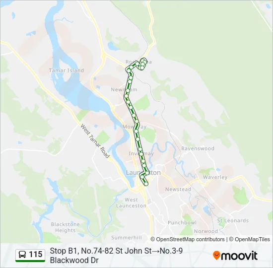 115 Bus Line Map
