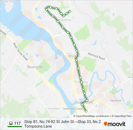117 Bus Line Map