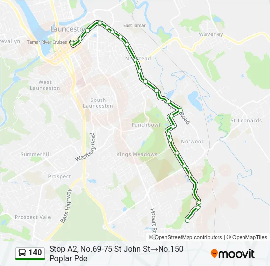 140 Bus Line Map