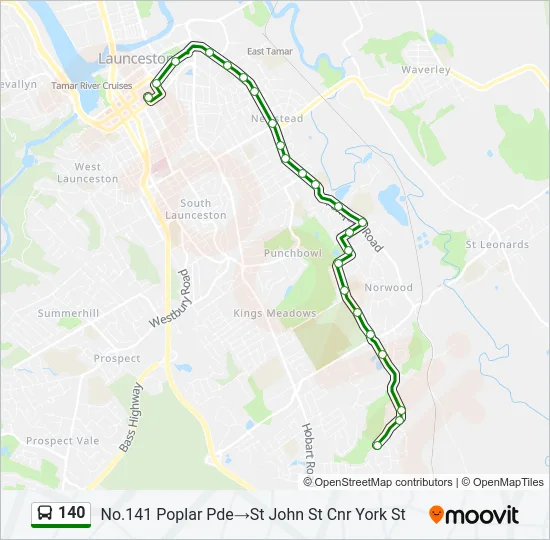 140 Bus Line Map