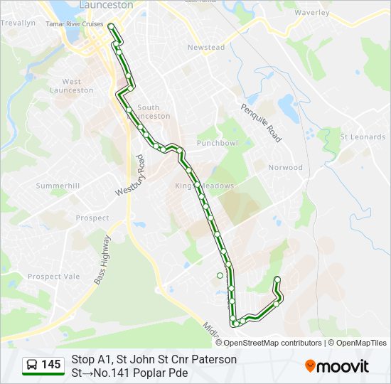 145 Bus Line Map