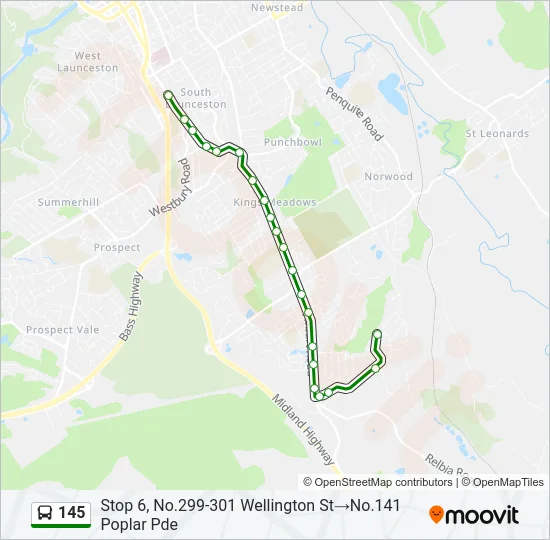 145 Bus Line Map