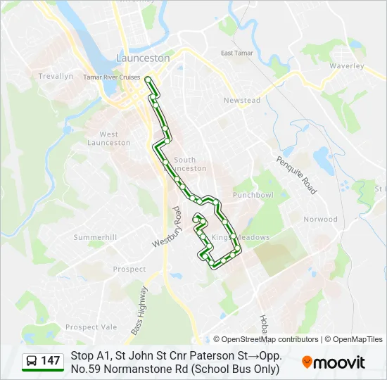 147 Bus Line Map