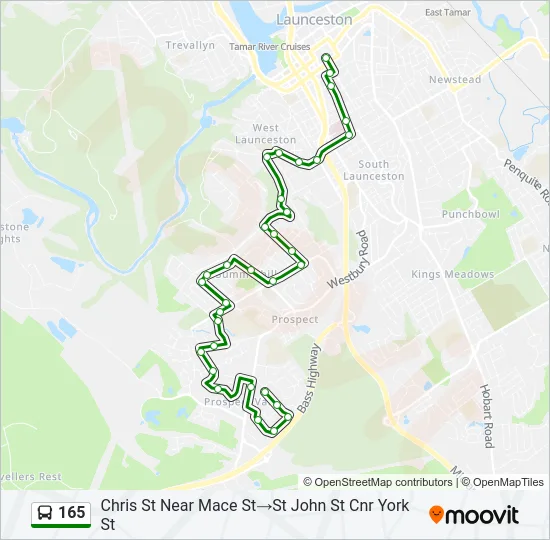 165 Bus Line Map
