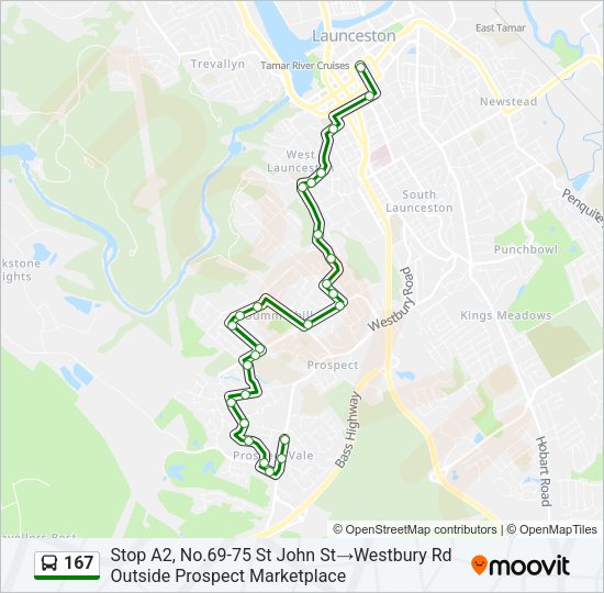 167 Bus Line Map