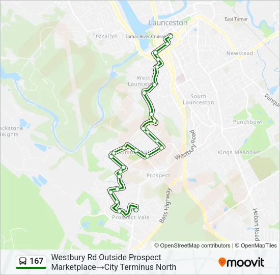 167 Bus Line Map