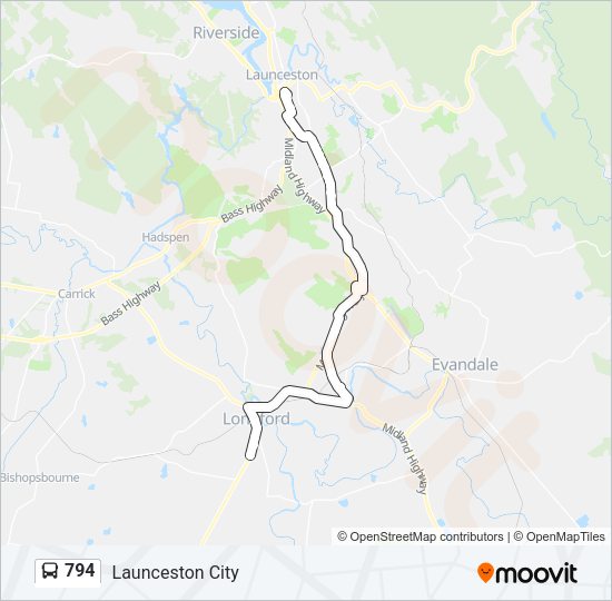 794 Bus Line Map