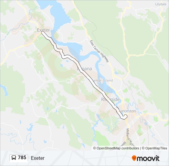 785 bus Line Map