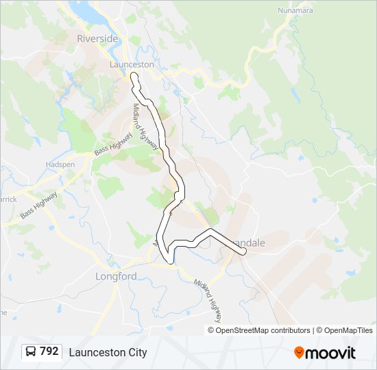792 Bus Line Map