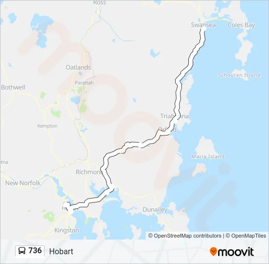 736 Bus Line Map
