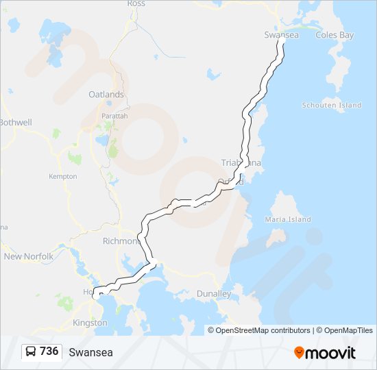 736 Bus Line Map