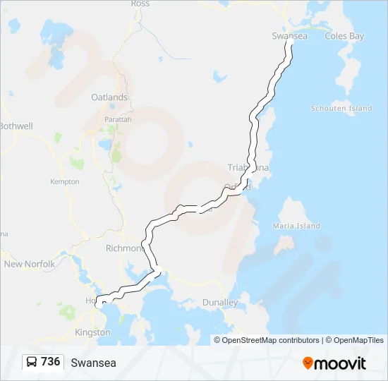 736 Bus Line Map