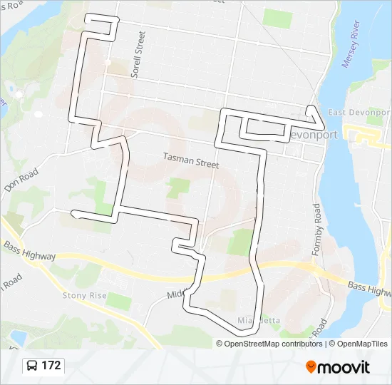 Mapa de 172 de autobús