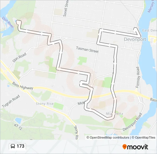 Mapa de 173 de autobús