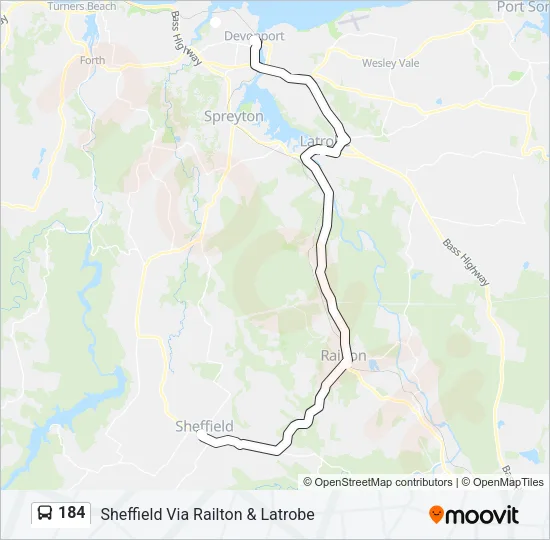 184 Bus Line Map