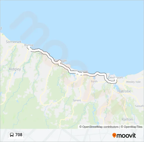 708 Bus Line Map