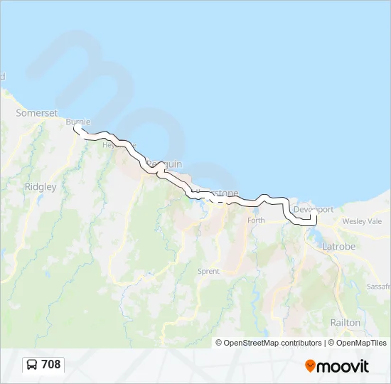 708 Bus Line Map