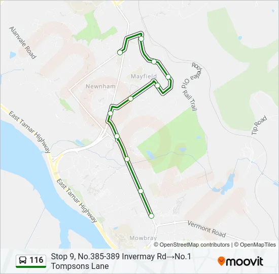 116 Bus Line Map
