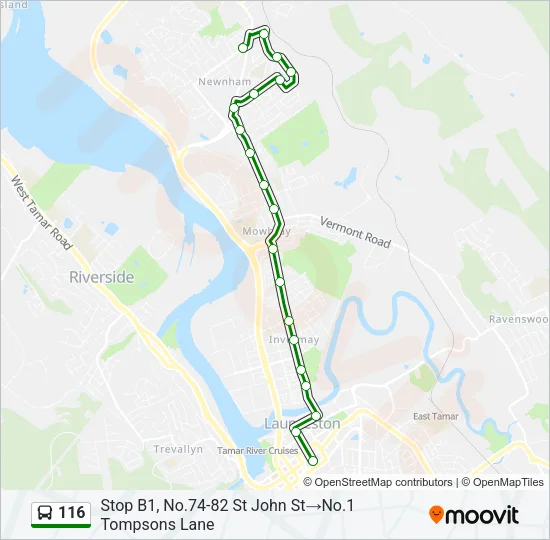 116 Bus Line Map