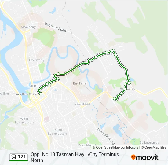 121 Bus Line Map