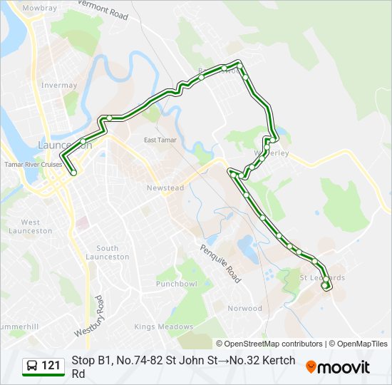 121 Bus Line Map