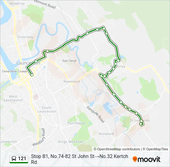 121 Bus Line Map