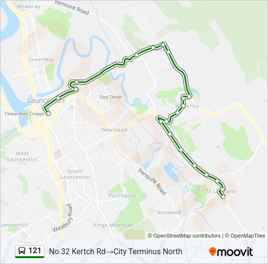 121 Bus Line Map