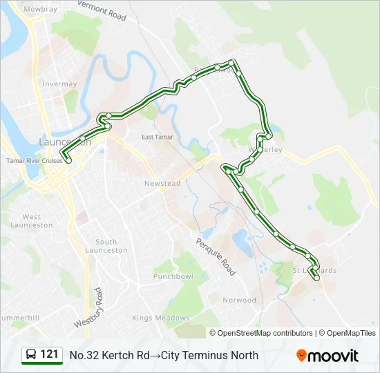 121 Bus Line Map