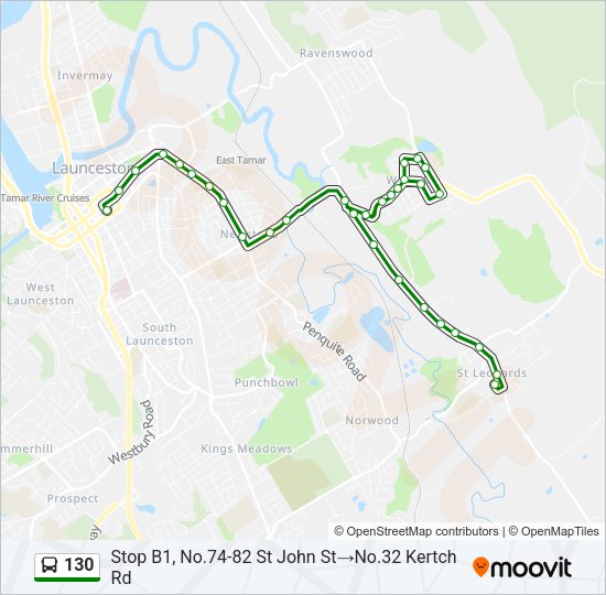 130 Bus Line Map