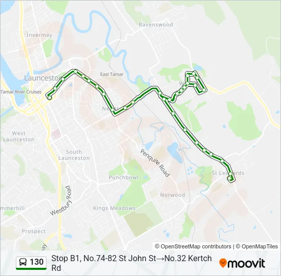 130 Bus Line Map