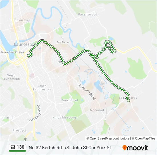 130 Bus Line Map