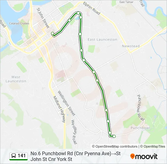 141 Bus Line Map