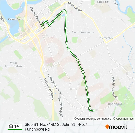 141 Bus Line Map
