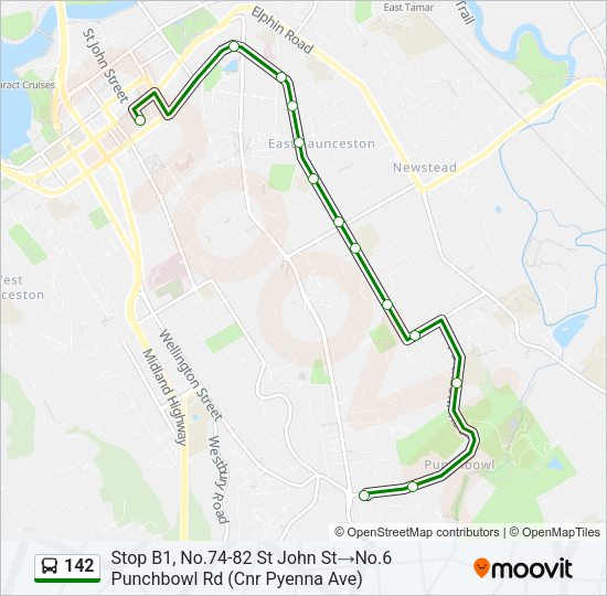 142 Bus Line Map