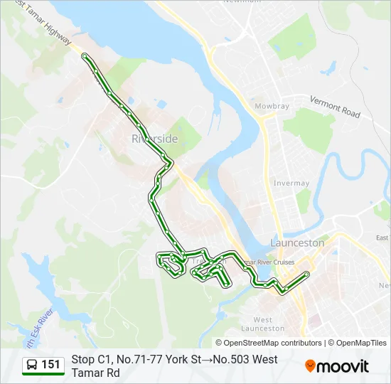 151 Bus Line Map