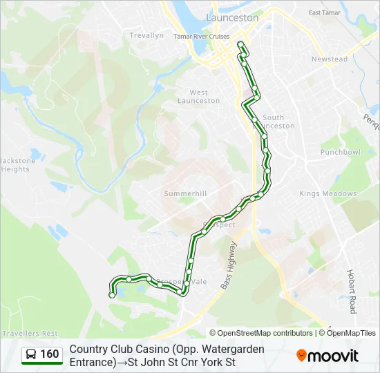 160 Bus Line Map