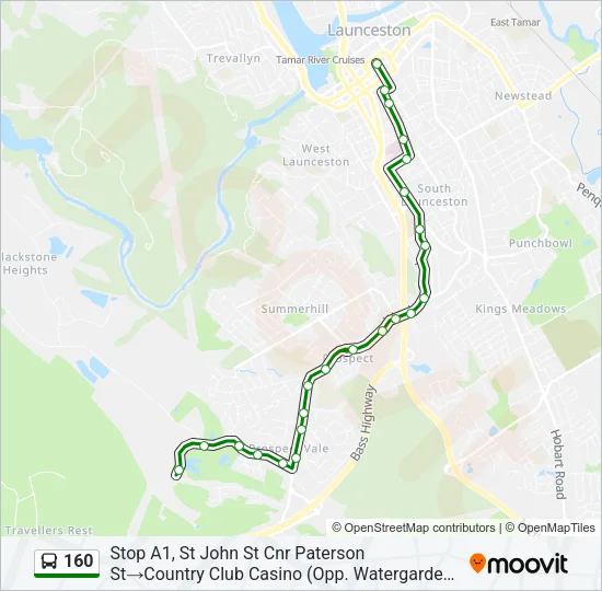 160 Bus Line Map
